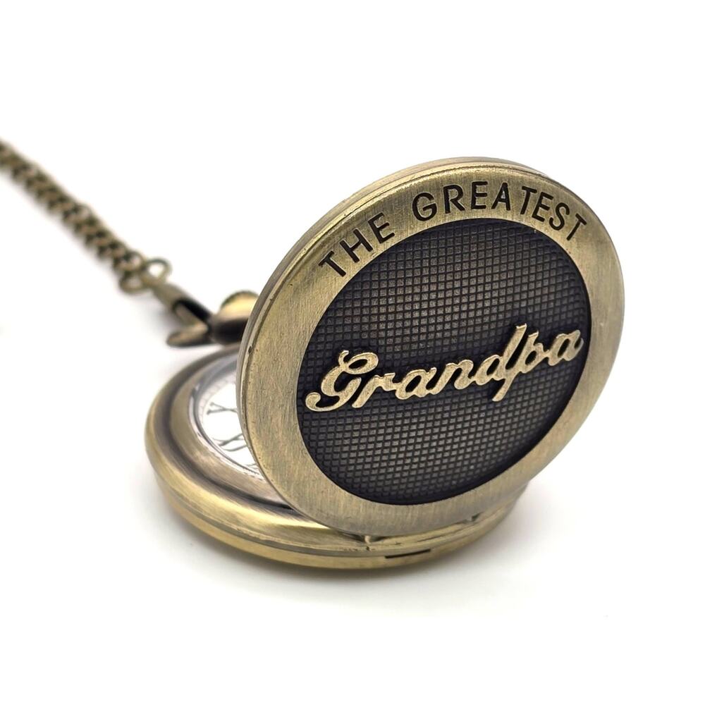 Greatest Grandpa Pocket Watch - Classic Vintage Look, Gift for Pops Papa Gramps - Picture 2 of 12